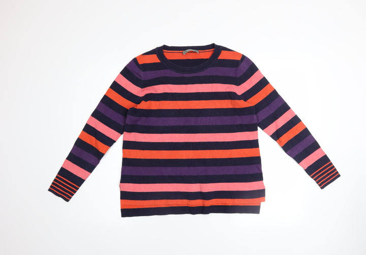 Oasis Women’s Multicoloured Striped Cotton Blend Jumper Size M