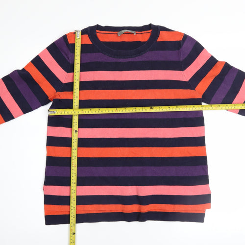 Oasis Women’s Multicoloured Striped Cotton Blend Jumper Size M