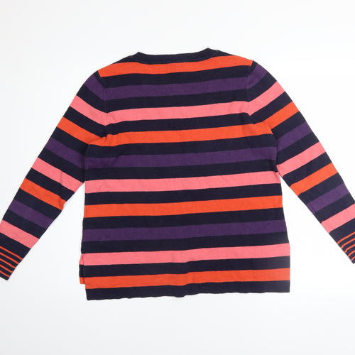 Oasis Women’s Multicoloured Striped Cotton Blend Jumper Size M