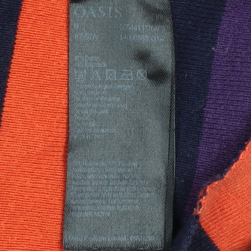 Oasis Women’s Multicoloured Striped Cotton Blend Jumper Size M