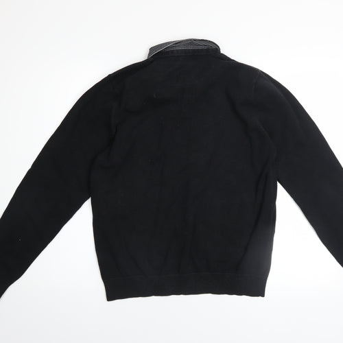 Marks and Spencer Men's Black V-Neck Pullover Jumper Medium