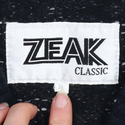 Zeak Classic Men's Black Grey Patterned Cardigan XL Acrylic Knit