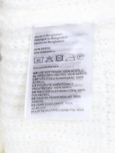 H&M Women Ivory V-Neck Sleeveless Knit Jumper Vest XS
