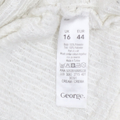 George Women’s Ivory Boat Neck Knit Pullover Jumper Size 16