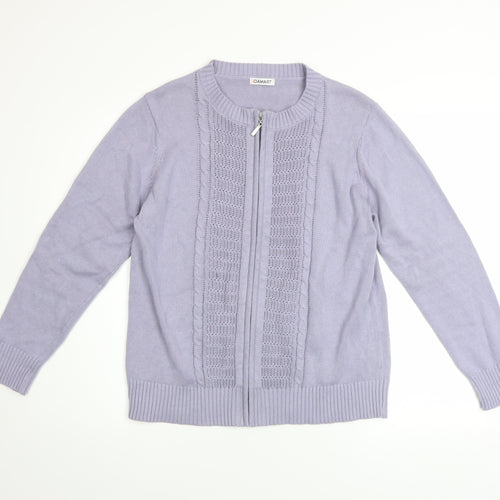 Damart Women's Blue Cotton Zip Knit Jacket Size 14/16