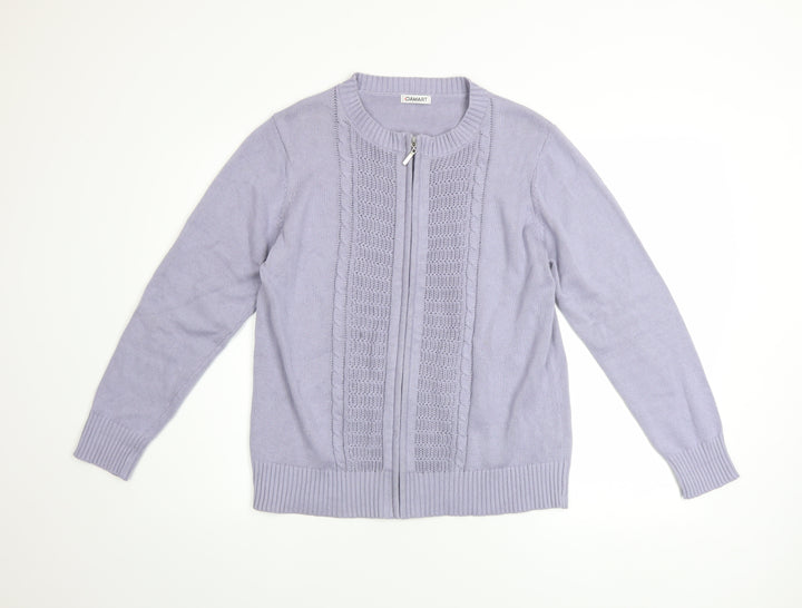 Damart Women's Blue Cotton Zip Knit Jacket Size 14/16