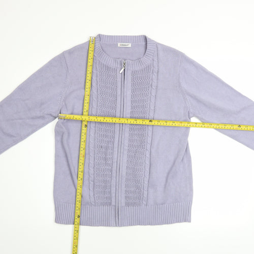 Damart Women's Blue Cotton Zip Knit Jacket Size 14/16