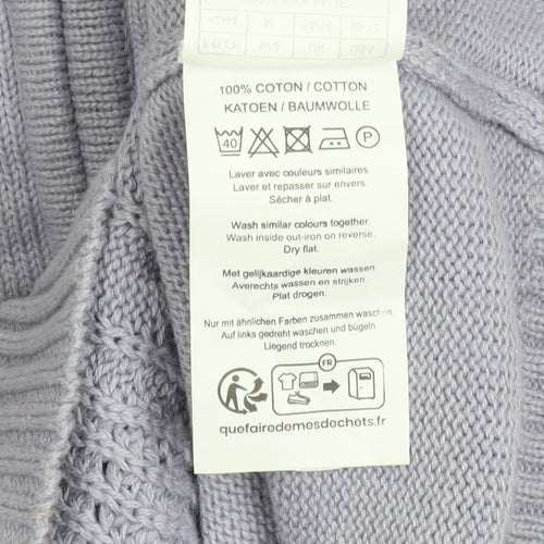 Damart Women's Blue Cotton Zip Knit Jacket Size 14/16