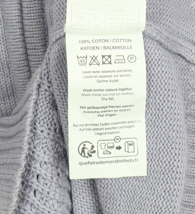 Damart Women's Blue Cotton Zip Knit Jacket Size 14/16