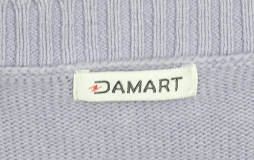 Damart Women's Blue Cotton Zip Knit Jacket Size 14/16