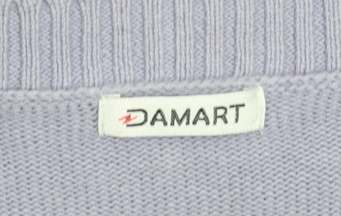 Damart Women's Blue Cotton Zip Knit Jacket Size 14/16