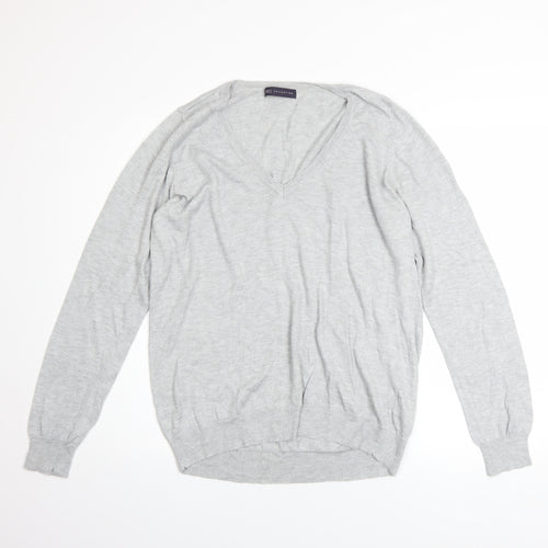 Marks and Spencer Women’s Grey V-Neck Long Sleeve Jumper Size 14