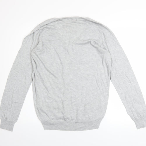 Marks and Spencer Women’s Grey V-Neck Long Sleeve Jumper Size 14