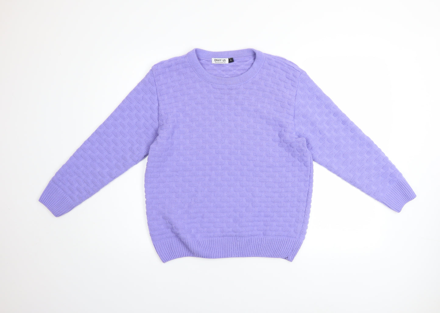 ENVY US Women's Purple Knit Pullover Jumper Size S