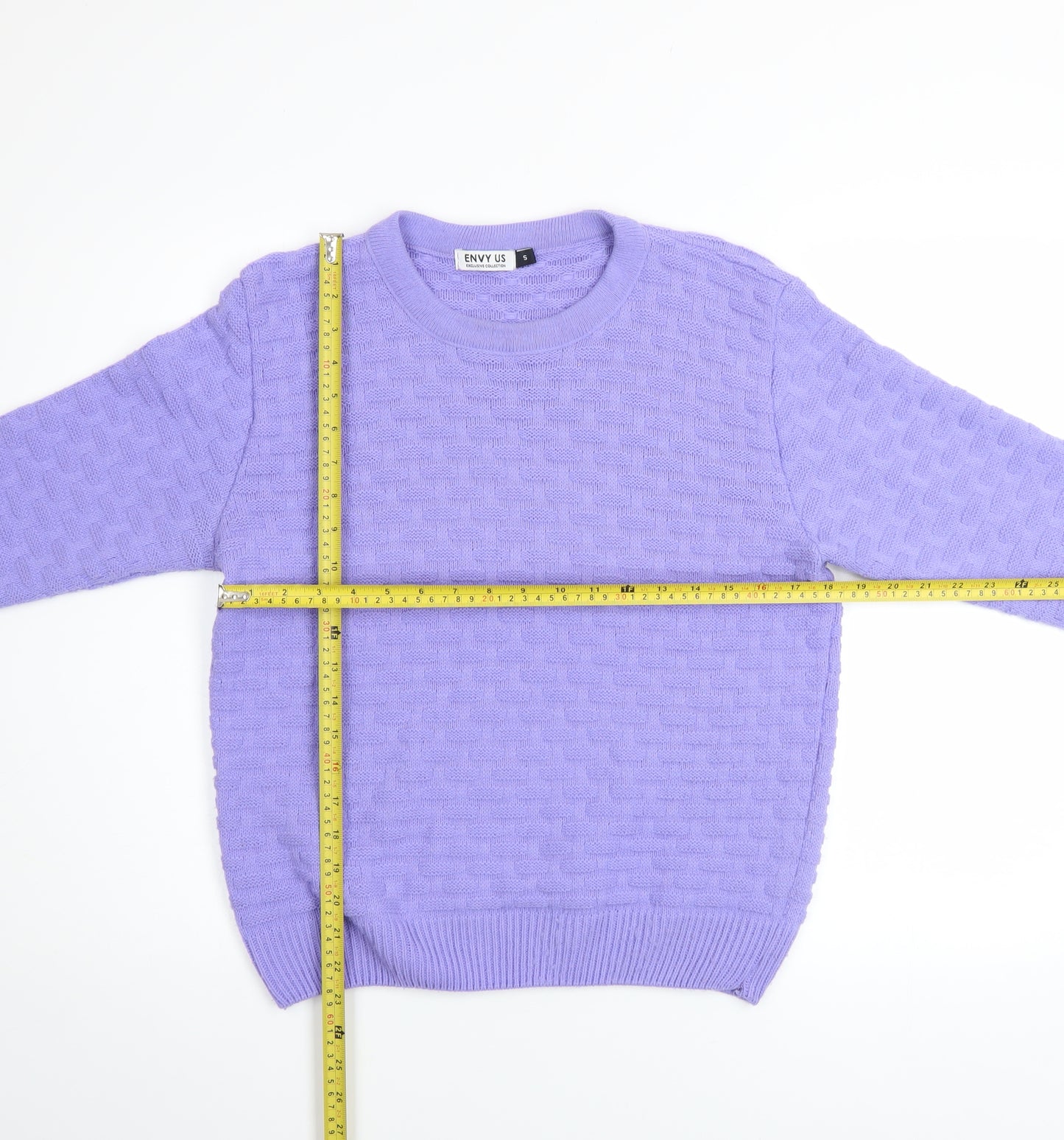 ENVY US Women's Purple Knit Pullover Jumper Size S