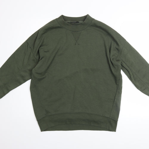 New Look Womens Green Pullover Sweatshirt UK 10 Cotton Blend Casual