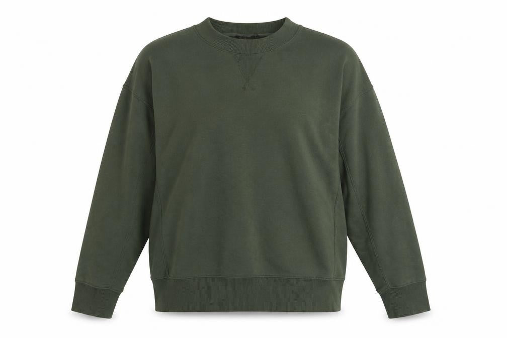 Front view of New Look women’s green pullover sweatshirt uk 10 cotton blend casual