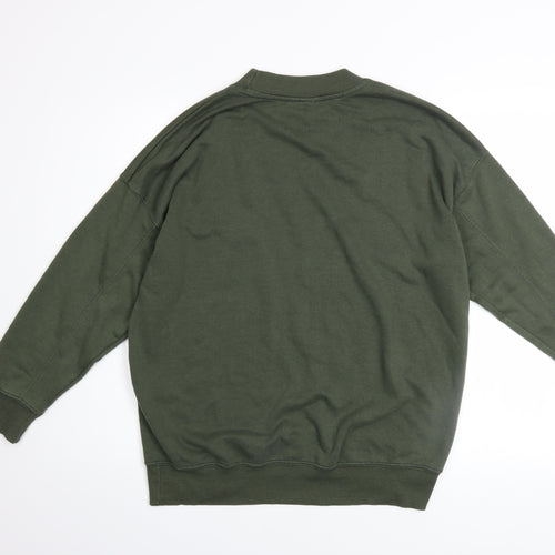 New Look Womens Green Pullover Sweatshirt UK 10 Cotton Blend Casual