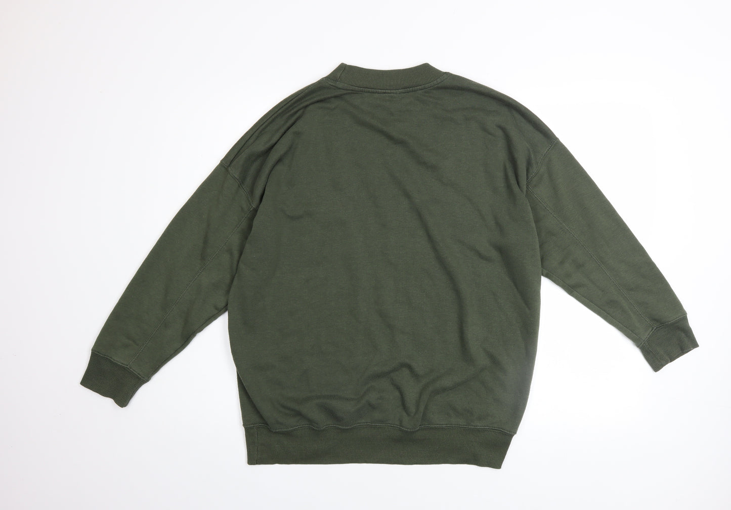 New Look Womens Green Pullover Sweatshirt UK 10 Cotton Blend Casual