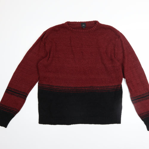 River Island Womens Red Black Striped Knit Jumper Size S