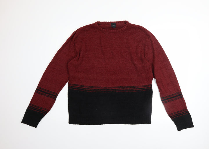 River Island Womens Red Black Striped Knit Jumper Size S