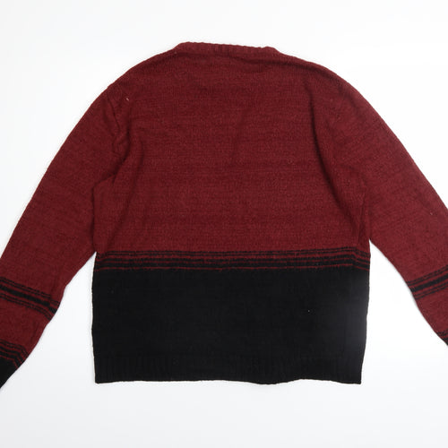 River Island Womens Red Black Striped Knit Jumper Size S