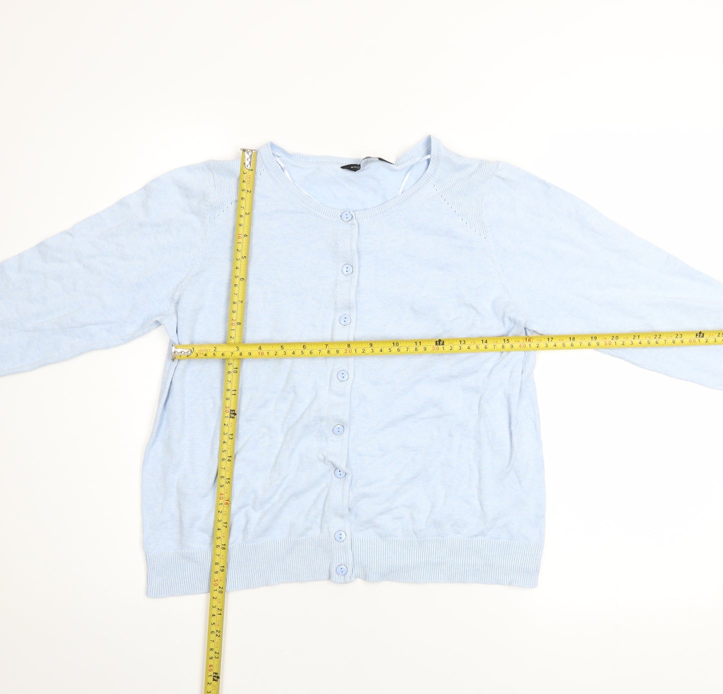 Dorothy Perkins Women's Blue Cotton Cardigan UK16 3/4 Sleeve