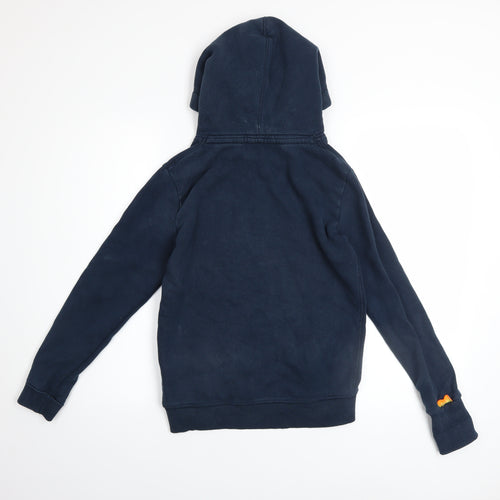 Superdry Women Navy Blue S Pullover Hoodie with Logo Print
