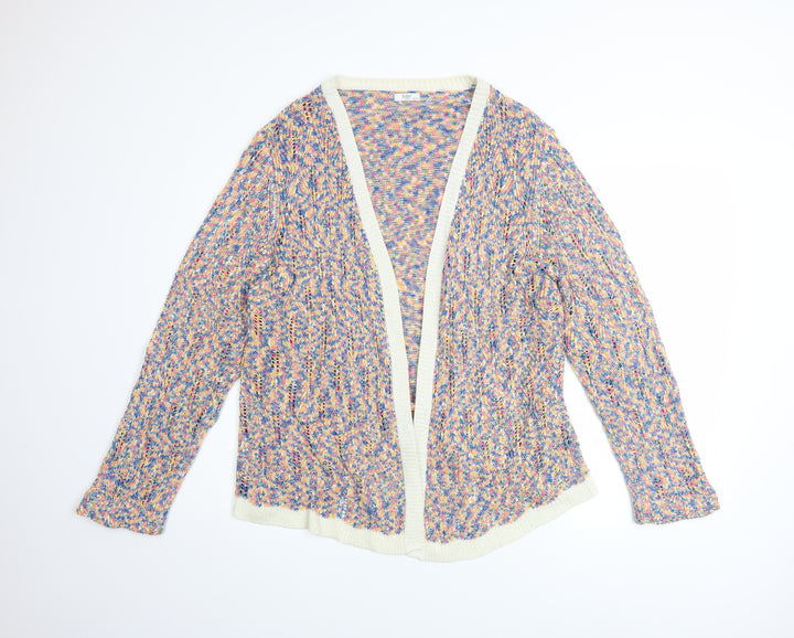 Cotton Traders Women’s Multicoloured Open Knit Cardigan Size 18