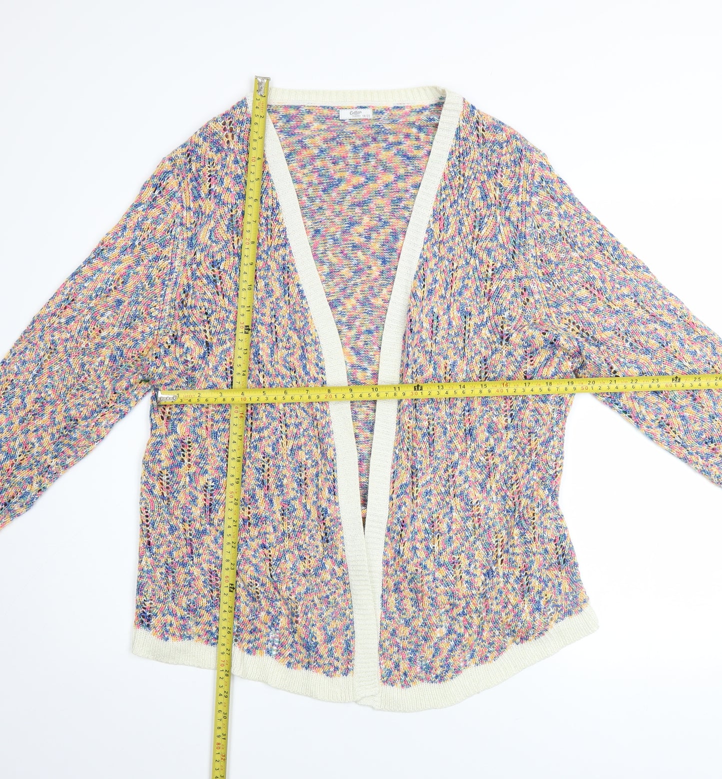 Cotton Traders Women’s Multicoloured Open Knit Cardigan Size 18