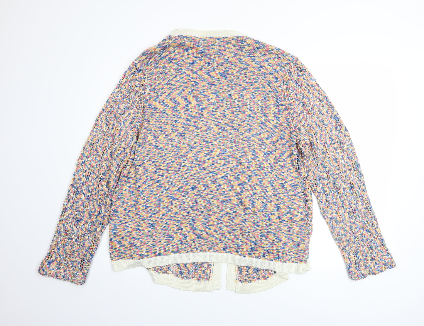 Cotton Traders Women’s Multicoloured Open Knit Cardigan Size 18