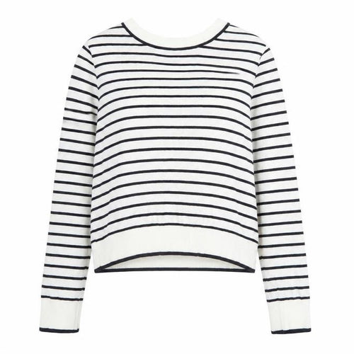 H&M Divided Women’s White Navy Striped Crew Neck Jumper Size 12