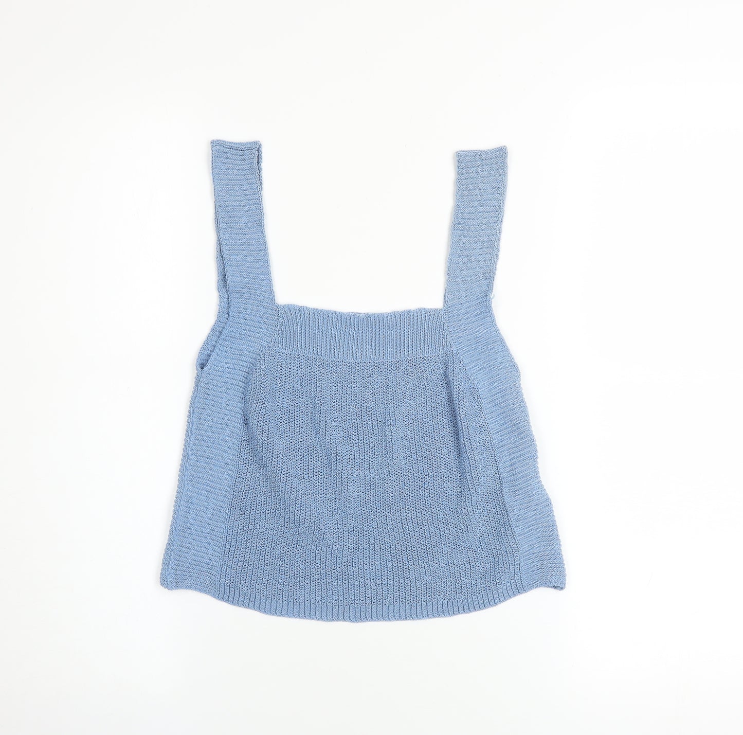 ZARA Women Blue Knit Camisole Tank Top Size S