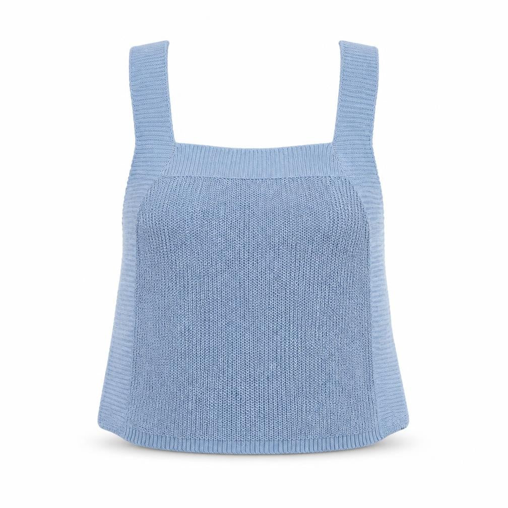 ZARA Women Blue Knit Camisole Tank Top Size S