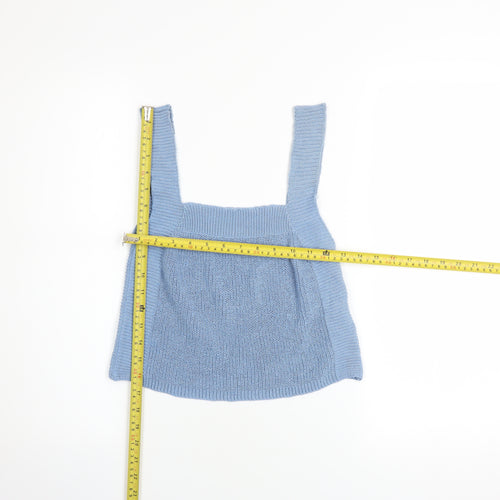 ZARA Women Blue Knit Camisole Tank Top Size S