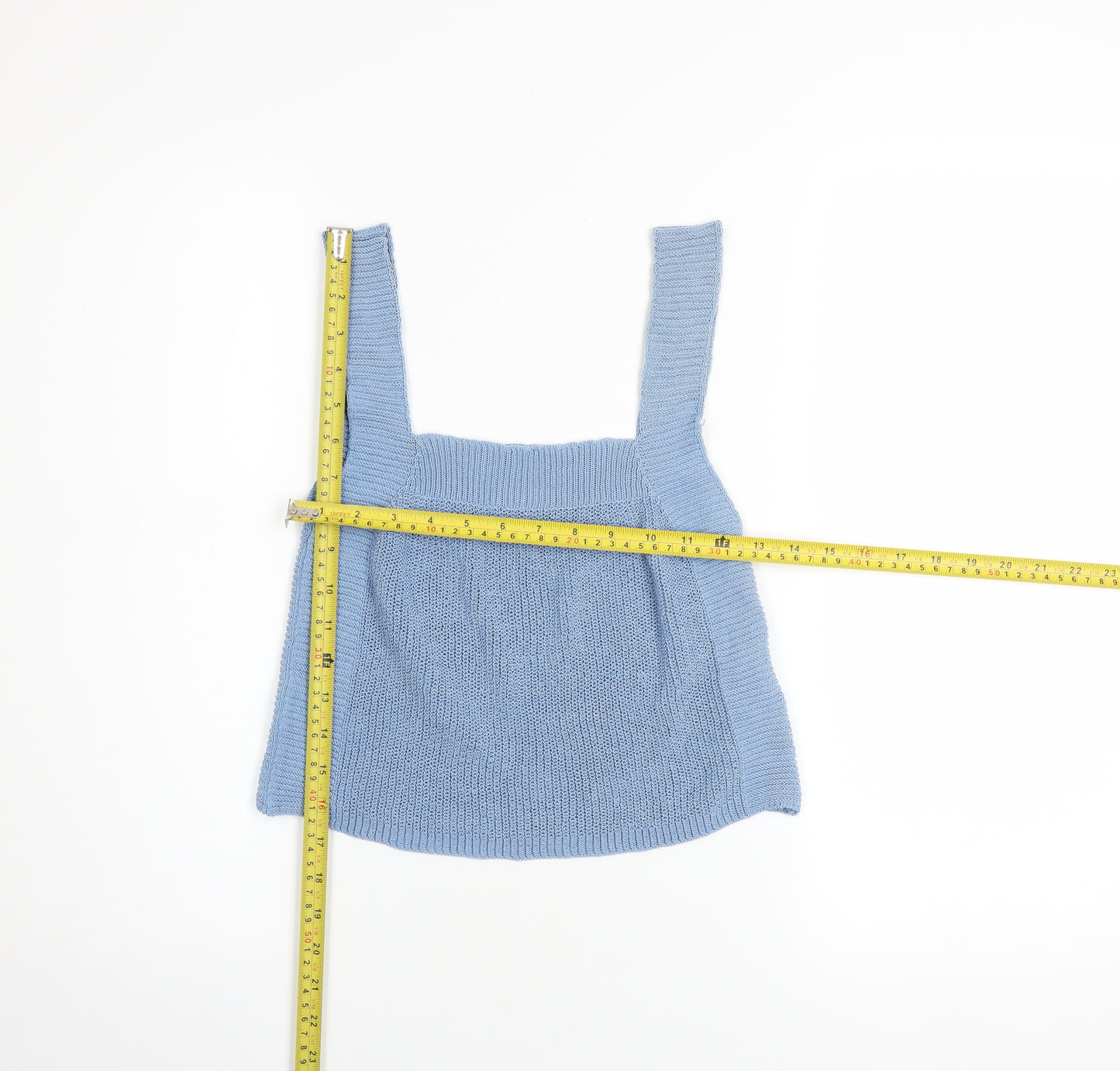 ZARA Women Blue Knit Camisole Tank Top Size S