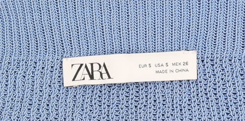 ZARA Women Blue Knit Camisole Tank Top Size S