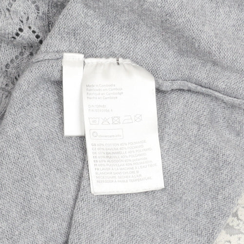 L.O.G.G. Girls Grey Knit A-Line Long Sleeve Lace Hem Dress 7-8 Years