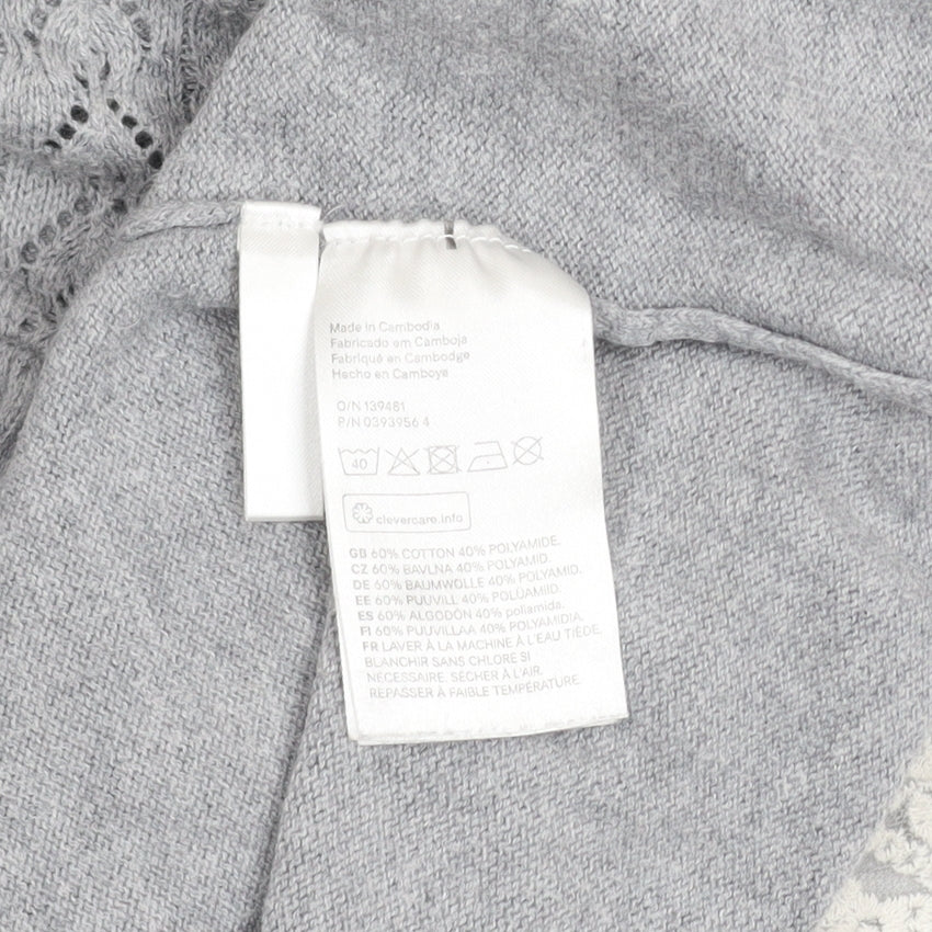 L.O.G.G. Girls Grey Knit A-Line Long Sleeve Lace Hem Dress 7-8 Years