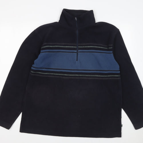 Hawkshead Active Mens Blue Fleece 1/4 Zip Pullover Sweatshirt L