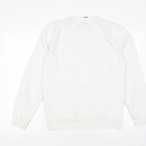 Champion Women's White Small Pullover Sweatshirt with Logo Detail