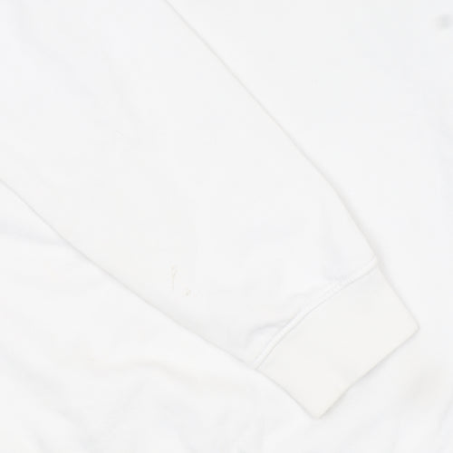 Champion Women's White Small Pullover Sweatshirt with Logo Detail