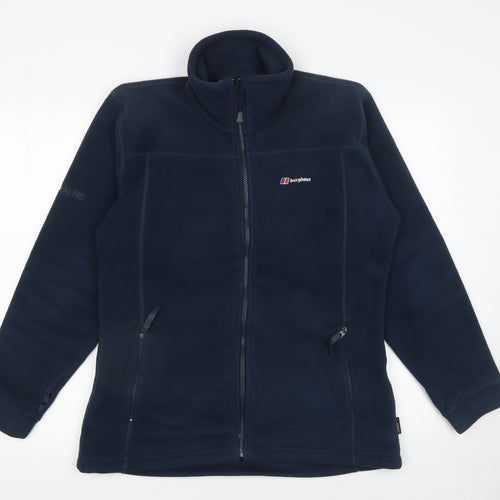 Berghaus Women Navy Blue Fleece Jacket Size 12 Full Zip Thermal Pro
