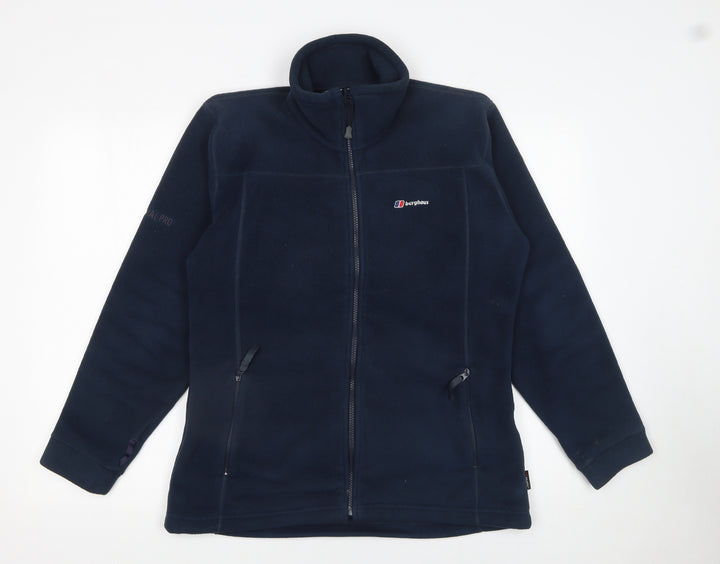 Berghaus Women Navy Blue Fleece Jacket Size 12 Full Zip Thermal Pro