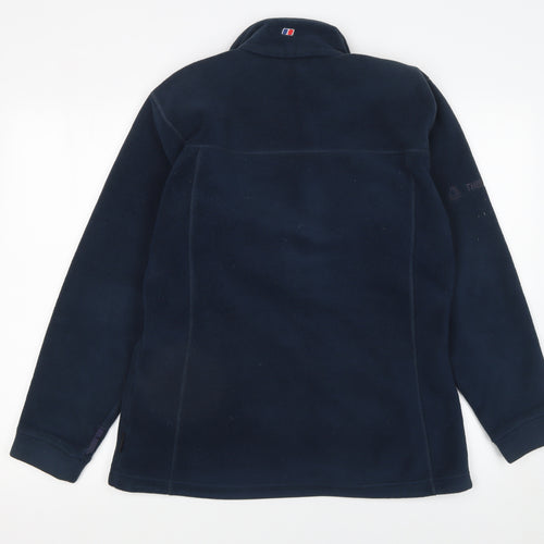 Berghaus Women Navy Blue Fleece Jacket Size 12 Full Zip Thermal Pro