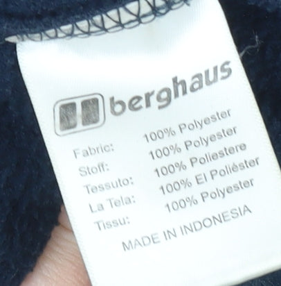 Berghaus Women Navy Blue Fleece Jacket Size 12 Full Zip Thermal Pro