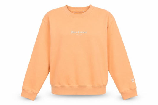 Front view of Juicy Couture Women’s Peach Sweatshirt Small Cotton Blend Sporty Crew Neck