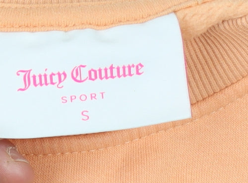 Juicy Couture Women’s Peach Sweatshirt Small Cotton Blend Sporty Crew Neck