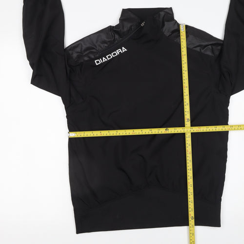 Diadora Men's Black Small Pullover Sweatshirt High Neck Sportswear