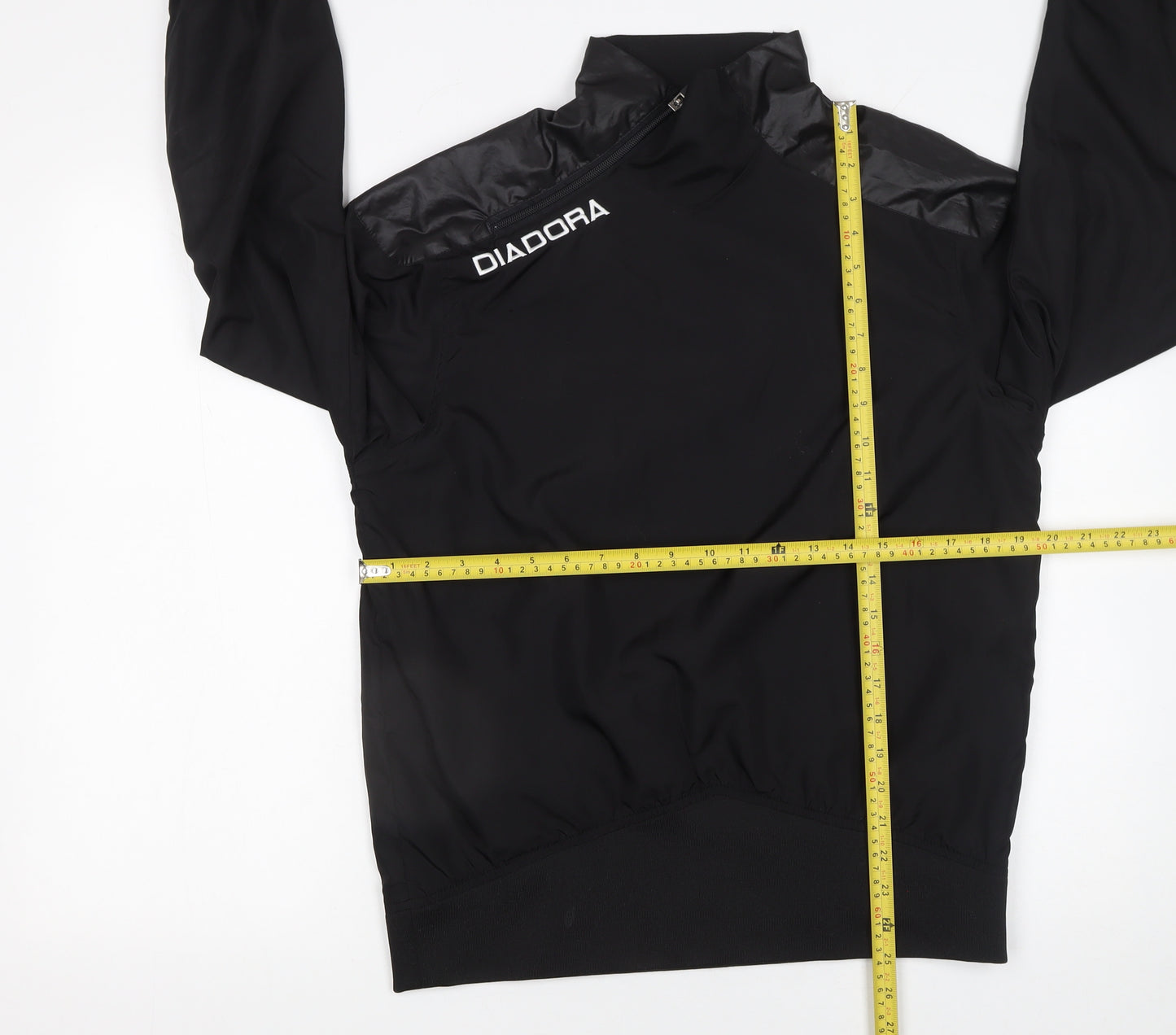 Diadora Men's Black Small Pullover Sweatshirt High Neck Sportswear